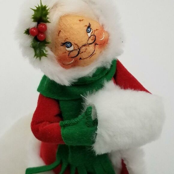 Vintage 80s Annalee Mobilitee Mrs Santa Claus 9" Christmas 5215 - Picture 2 of 8
